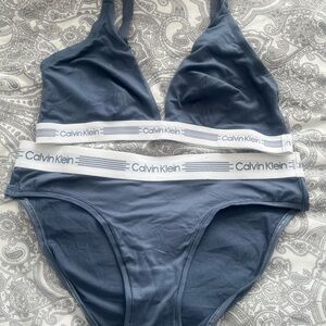 Calvin Klein Blue Bralette Set